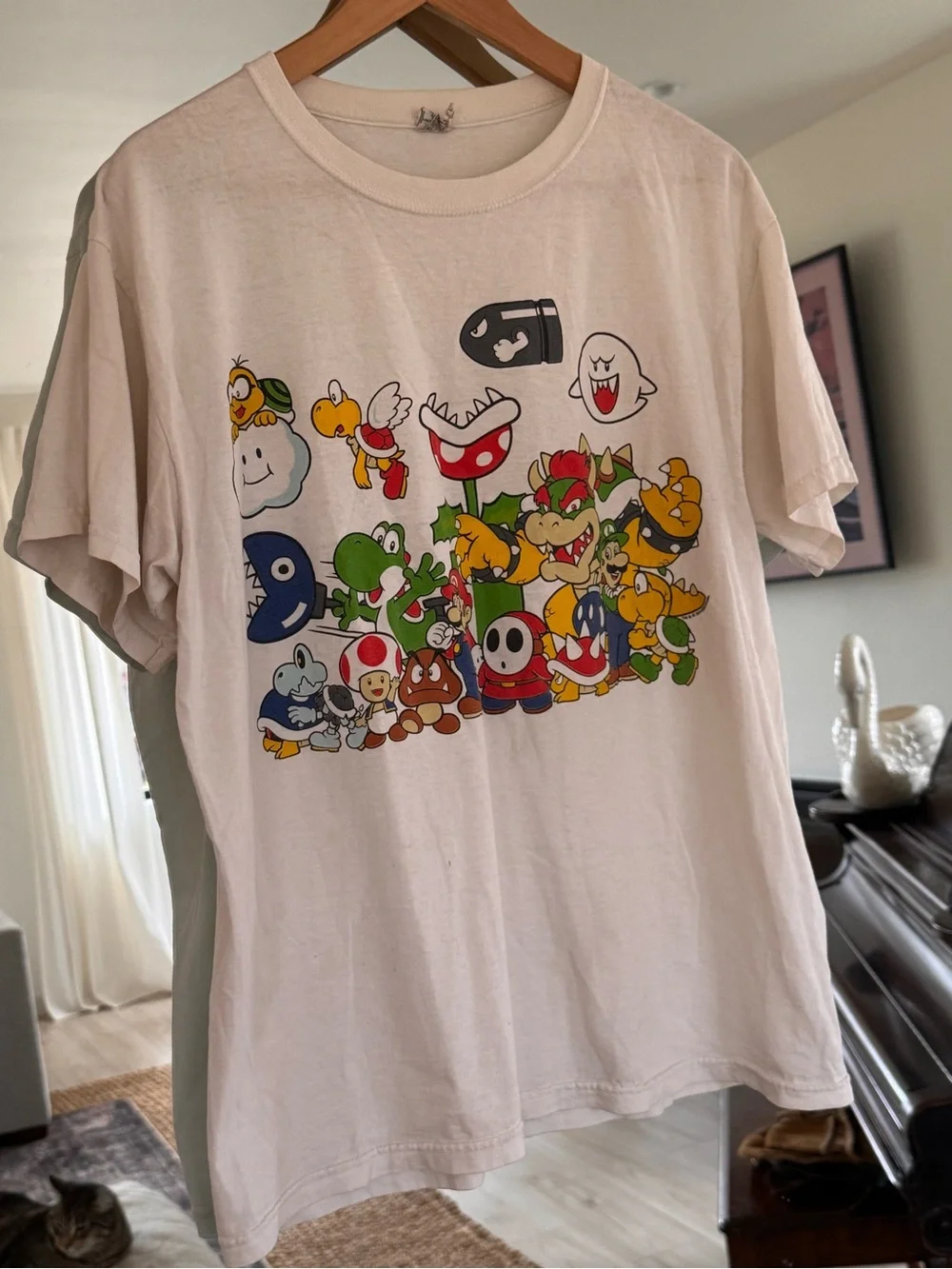 Jerzees White Super Mario Character Graphic Tee